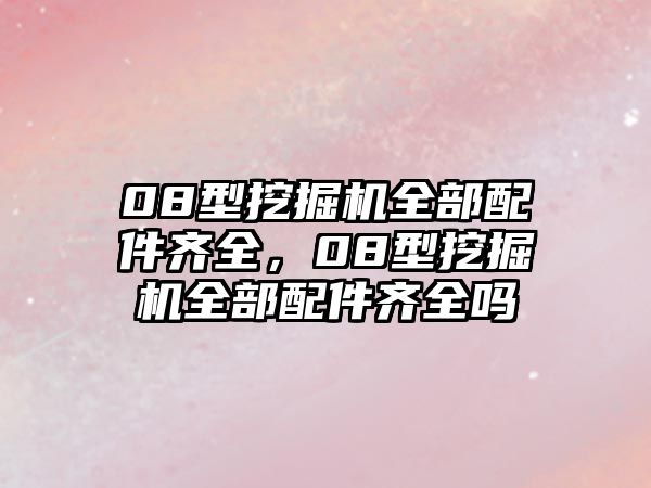 08型挖掘機全部配件齊全，08型挖掘機全部配件齊全嗎