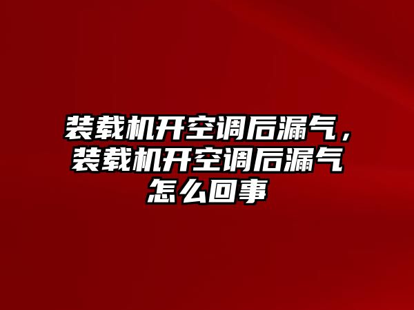 裝載機開空調后漏氣，裝載機開空調后漏氣怎么回事