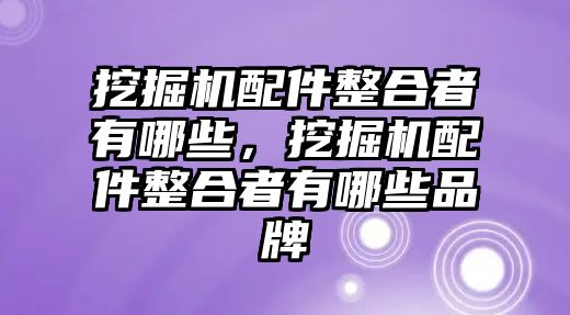 挖掘機配件整合者有哪些，挖掘機配件整合者有哪些品牌