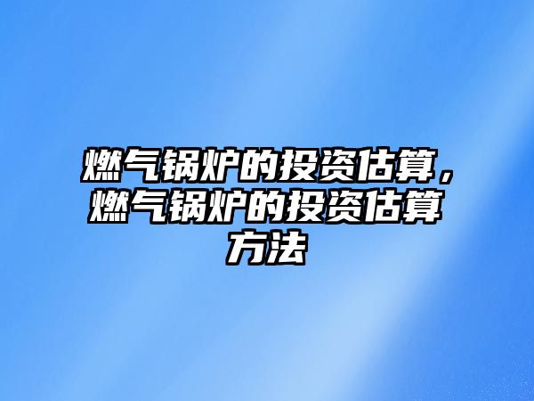 燃?xì)忮仩t的投資估算，燃?xì)忮仩t的投資估算方法