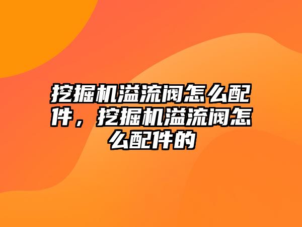 挖掘機溢流閥怎么配件，挖掘機溢流閥怎么配件的