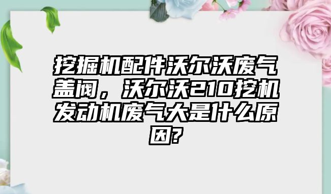 挖掘機(jī)配件沃爾沃廢氣蓋閥，沃爾沃210挖機(jī)發(fā)動(dòng)機(jī)廢氣大是什么原因?