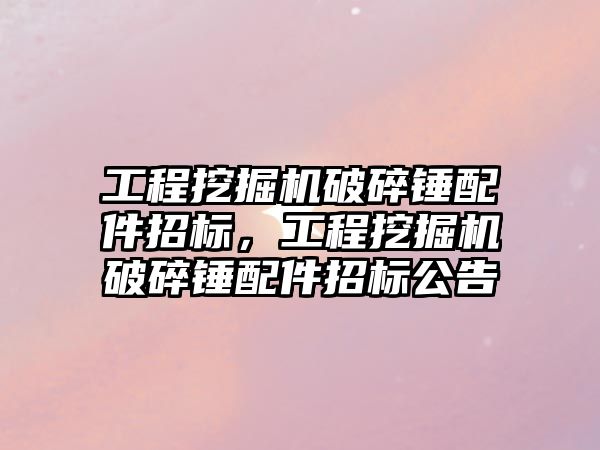 工程挖掘機破碎錘配件招標，工程挖掘機破碎錘配件招標公告