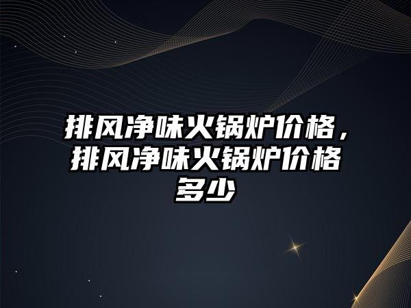 排風凈味火鍋爐價格，排風凈味火鍋爐價格多少