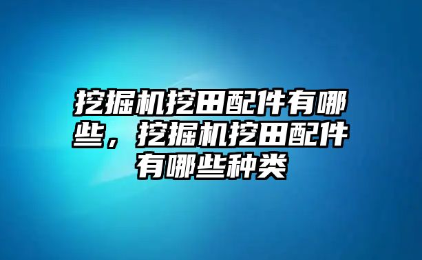 挖掘機(jī)挖田配件有哪些，挖掘機(jī)挖田配件有哪些種類