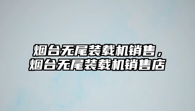 煙臺(tái)無尾裝載機(jī)銷售，煙臺(tái)無尾裝載機(jī)銷售店