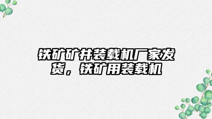 鐵礦礦井裝載機(jī)廠家發(fā)貨，鐵礦用裝載機(jī)