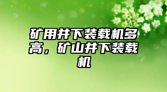 礦用井下裝載機多高，礦山井下裝載機