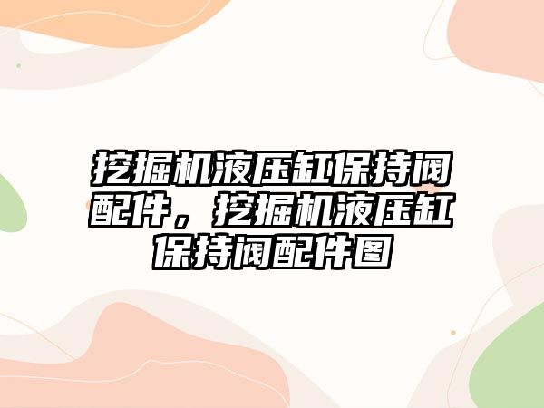 挖掘機液壓缸保持閥配件，挖掘機液壓缸保持閥配件圖