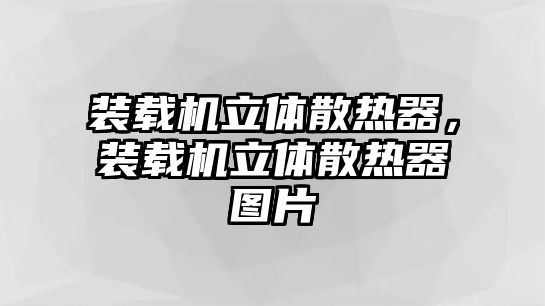 裝載機(jī)立體散熱器，裝載機(jī)立體散熱器圖片