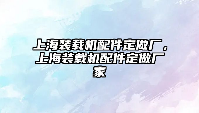 上海裝載機配件定做廠，上海裝載機配件定做廠家