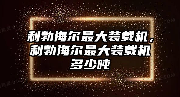 利勃海爾最大裝載機，利勃海爾最大裝載機多少噸