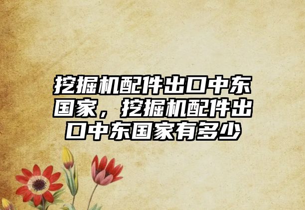 挖掘機配件出口中東國家，挖掘機配件出口中東國家有多少