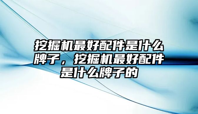 挖掘機最好配件是什么牌子，挖掘機最好配件是什么牌子的