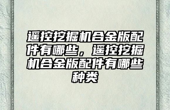 遙控挖掘機合金版配件有哪些，遙控挖掘機合金版配件有哪些種類