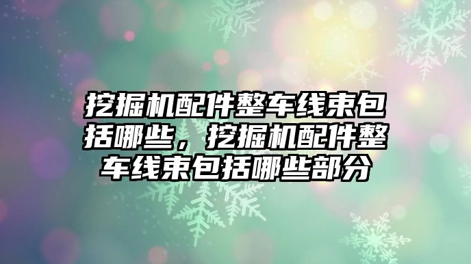 挖掘機(jī)配件整車線束包括哪些，挖掘機(jī)配件整車線束包括哪些部分