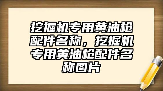 挖掘機專用黃油槍配件名稱，挖掘機專用黃油槍配件名稱圖片