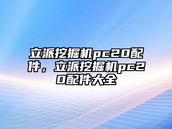 立派挖掘機(jī)pc20配件，立派挖掘機(jī)pc20配件大全