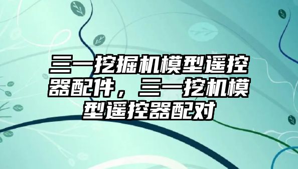 三一挖掘機模型遙控器配件，三一挖機模型遙控器配對