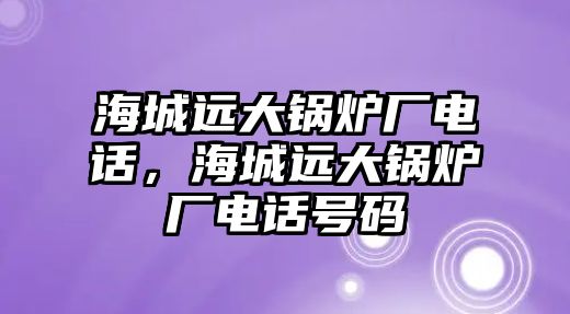 海城遠大鍋爐廠電話，海城遠大鍋爐廠電話號碼