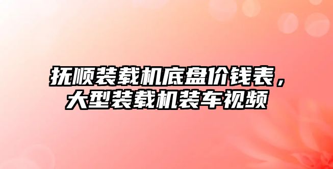 撫順裝載機底盤價錢表，大型裝載機裝車視頻