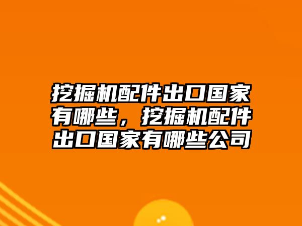 挖掘機配件出口國家有哪些，挖掘機配件出口國家有哪些公司