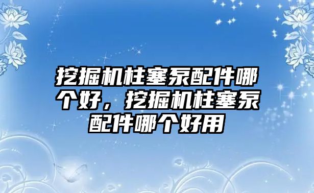 挖掘機柱塞泵配件哪個好，挖掘機柱塞泵配件哪個好用