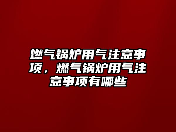 燃氣鍋爐用氣注意事項，燃氣鍋爐用氣注意事項有哪些