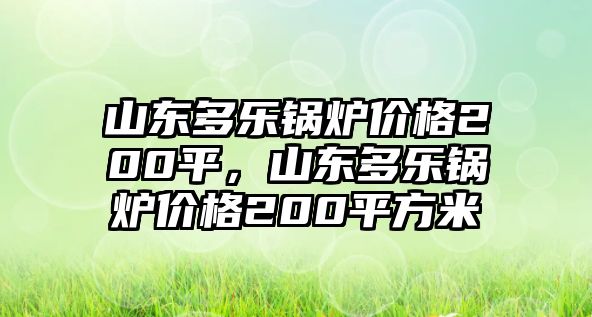 山東多樂鍋爐價格200平，山東多樂鍋爐價格200平方米