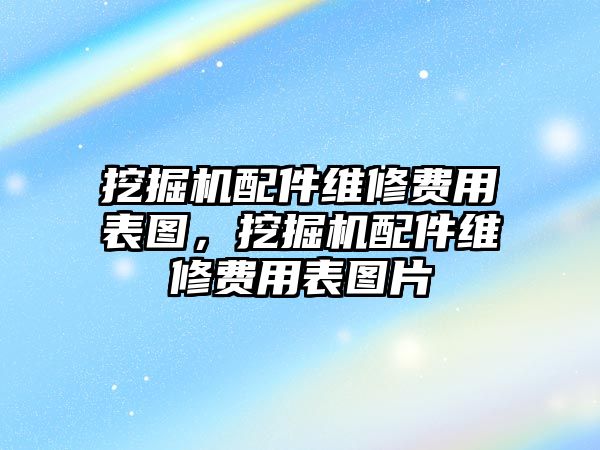 挖掘機配件維修費用表圖，挖掘機配件維修費用表圖片