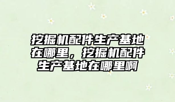 挖掘機配件生產基地在哪里，挖掘機配件生產基地在哪里啊