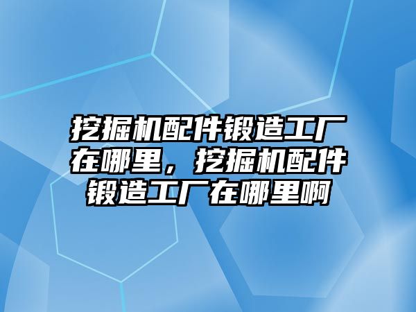 挖掘機配件鍛造工廠在哪里，挖掘機配件鍛造工廠在哪里啊