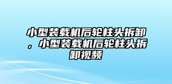 小型裝載機(jī)后輪柱頭拆卸，小型裝載機(jī)后輪柱頭拆卸視頻