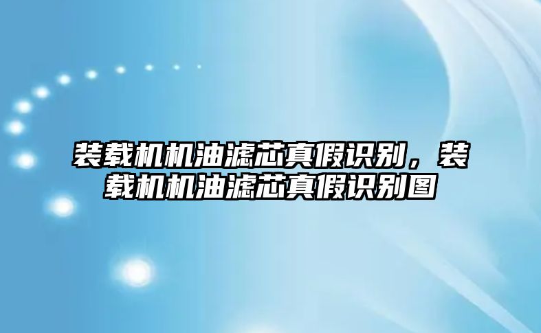 裝載機(jī)機(jī)油濾芯真假識(shí)別，裝載機(jī)機(jī)油濾芯真假識(shí)別圖