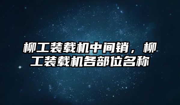 柳工裝載機(jī)中間銷，柳工裝載機(jī)各部位名稱