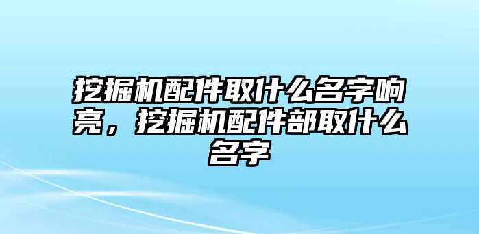 挖掘機(jī)配件取什么名字響亮，挖掘機(jī)配件部取什么名字