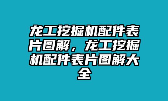 龍工挖掘機配件表片圖解，龍工挖掘機配件表片圖解大全