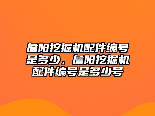 詹陽(yáng)挖掘機(jī)配件編號(hào)是多少，詹陽(yáng)挖掘機(jī)配件編號(hào)是多少號(hào)