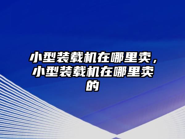 小型裝載機在哪里賣，小型裝載機在哪里賣的