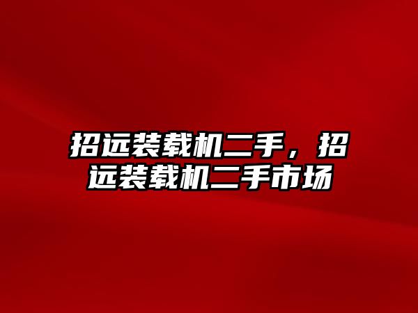 招遠裝載機二手，招遠裝載機二手市場