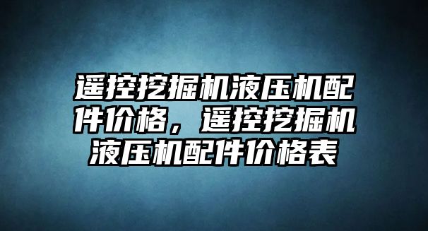 遙控挖掘機液壓機配件價格，遙控挖掘機液壓機配件價格表