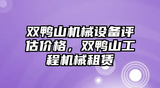 雙鴨山機械設(shè)備評估價格，雙鴨山工程機械租賃