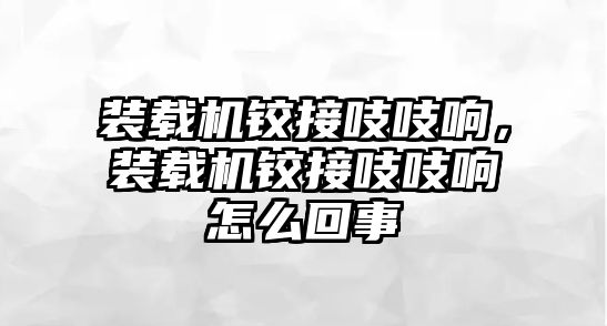 裝載機鉸接吱吱響，裝載機鉸接吱吱響怎么回事