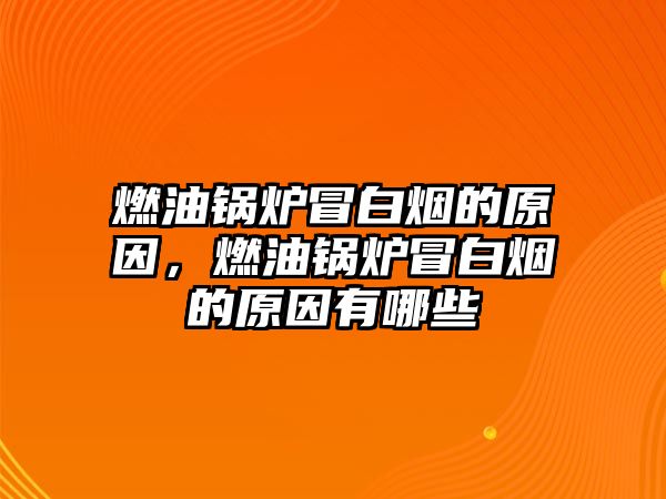 燃油鍋爐冒白煙的原因，燃油鍋爐冒白煙的原因有哪些