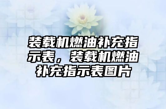 裝載機燃油補充指示表，裝載機燃油補充指示表圖片