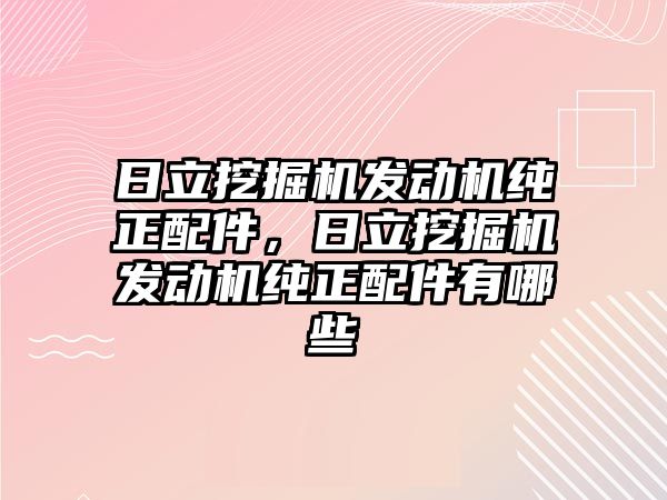 日立挖掘機發(fā)動機純正配件，日立挖掘機發(fā)動機純正配件有哪些