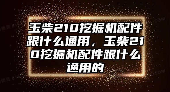 玉柴210挖掘機(jī)配件跟什么通用，玉柴210挖掘機(jī)配件跟什么通用的