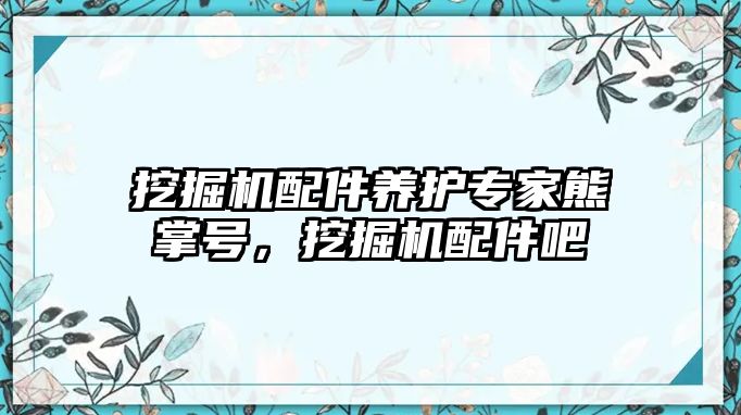 挖掘機配件養(yǎng)護專家熊掌號，挖掘機配件吧