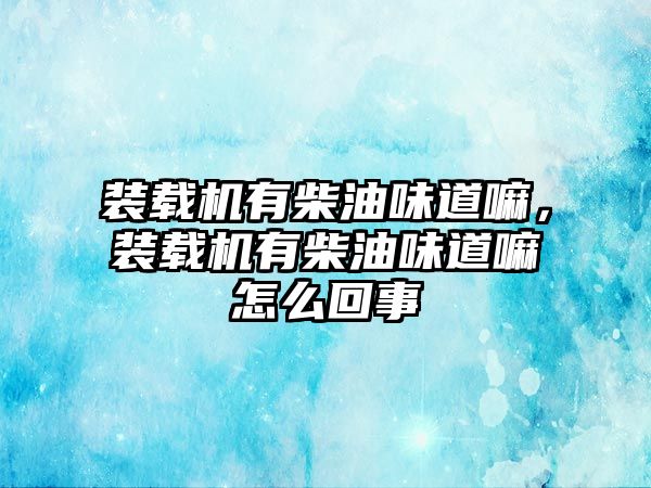 裝載機有柴油味道嘛，裝載機有柴油味道嘛怎么回事