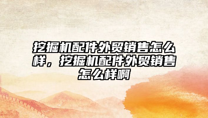 挖掘機配件外貿(mào)銷售怎么樣，挖掘機配件外貿(mào)銷售怎么樣啊